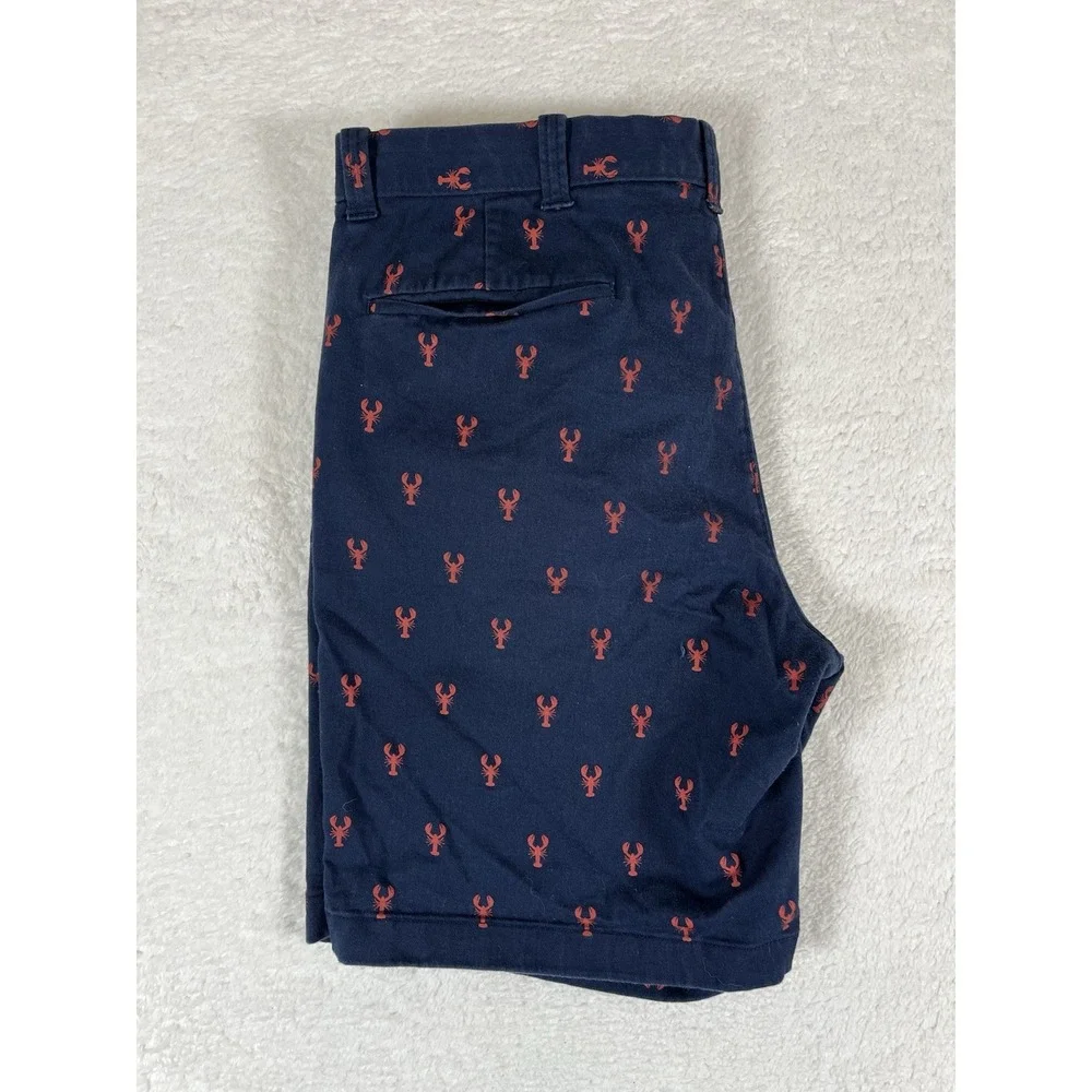 J. Crew Navy Blue Shorts with Red Lobster Print